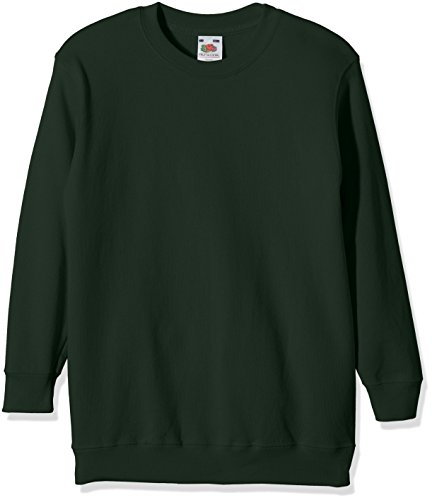 Fruit of the Loom Jungen Regular Fit Sweatshirt SS027B, Grün (Bottle Green), 5/6 Jahre (Herstellergröße: 104cm) von Fruit of the Loom