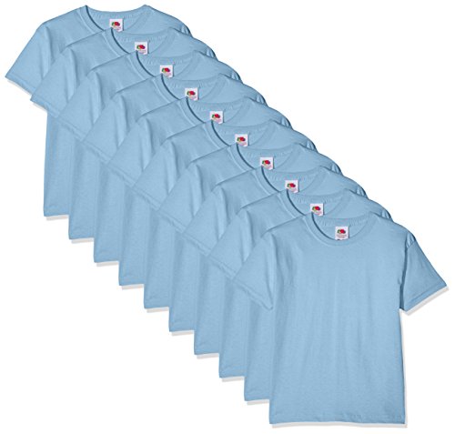 Fruit of the Loom Jungen Regular Fit T-Shirt Kids 10 Pack T-shirt, Blau (Sky Blue YT), 12-13 Y (Herstellergröße: 12-13 Y) von Fruit of the Loom