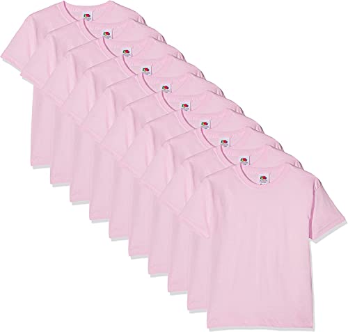 Fruit of the Loom Jungen Regular Fit T-Shirt Kids 10 Pack T-shirt, Pink (Light Pink 52), 12-13 Y (Herstellergröße: 12-13 Y) von Fruit of the Loom