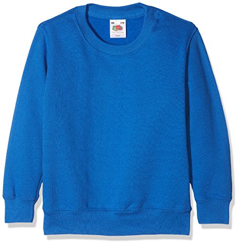 Fruit of the Loom Jungen Classic Set-In Sweat Kids Sweatshirt, Blau (Royal Blue 300), 104 (Herstellergröße: 3-4) von Fruit of the Loom