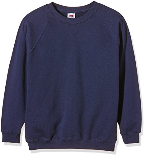 Fruit of the Loom Jungen Sweatshirt SS024B, Blau, 9-11 Years (taille fabricant: 140cm/32) von Fruit of the Loom