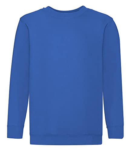 Fruit of the Loom Jungen Regular Fit Sweatshirt, Blau (Royal 51), Gr. 140 CM (Herstellergröße: 9/11 Jahre ) von Fruit of the Loom