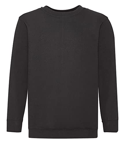 Fruit of the Loom Jungen Regular Fit Sweatshirt, Schwarz (Schwarz 36), Gr. 140 CM (Herstellergröße: 9/11 Jahre ) von Fruit of the Loom