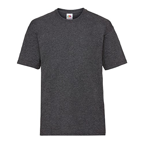 Fruit of the Loom Jungen T-Shirt, Dunkelgrau Meliert, 5-6 Jahre (116) von Fruit of the Loom