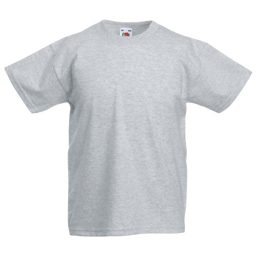 Fruit of the Loom Jungen T-Shirt, Grey - Light Gray, 104 (EU) von Fruit of the Loom