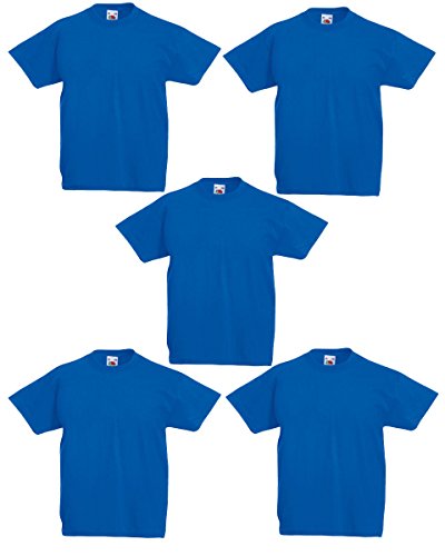 Fruit of the Loom 5er Pack Kids Original T-Shirt, Farbe:royal, Größe:152 von Fruit of the Loom