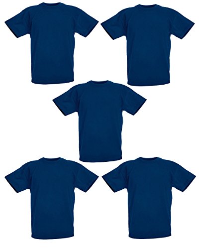 Fruit of the Loom 5er Pack Kids Original T-Shirt, Farbe:Navy, Größe:140 von Fruit of the Loom