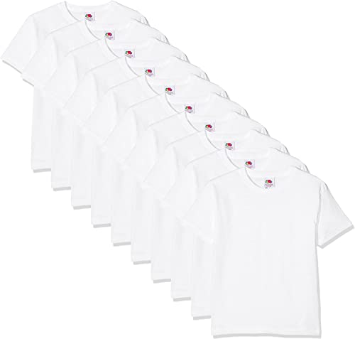 Fruit of the Loom Jungen Regular Fit T-Shirt Kids 10 Pack T-shirt, Weiß (White 30), 14-15 Y (Herstellergröße: 14-15 Y) von Fruit of the Loom