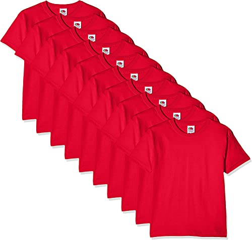 Fruit of the Loom Jungen Regular Fit T-Shirt Kids 10 Pack T-shirt, Rot (Red 41), 12-13 Y (Herstellergröße: 12-13 Y) von Fruit of the Loom