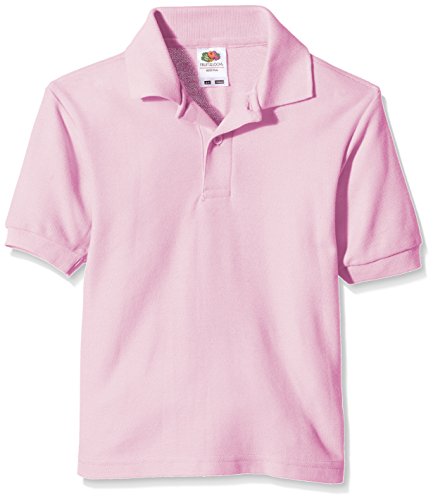 Fruit of the Loom Jungen T-Shirt Pique Polo, Pink (Light Pink), Gr. 3-4 Jahre von Fruit of the Loom