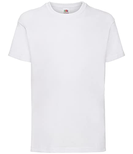 Fruit of the Loom Jungen T-Shirt Value T, Weiß (White),7-8 Jahre (Herstellergröße:30) von Fruit of the Loom