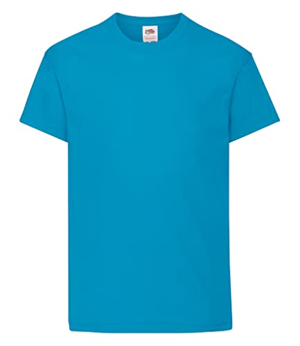 Fruit of the Loom Jungen T-Shirt Ss132b, Blau (Azure Blue), Gr. 104 CM (Herstellergröße:3-4 Jahre) von Fruit of the Loom