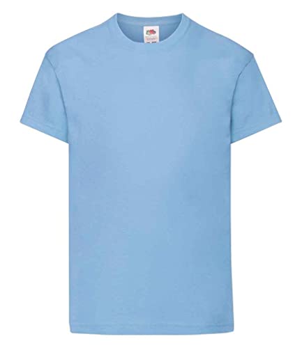 Fruit of the Loom Jungen T-Shirt Ss132b, Blau - Blue (Sky Blue), L von Fruit of the Loom