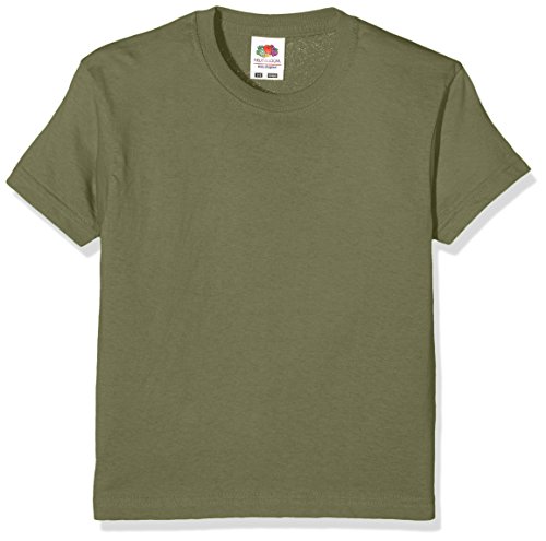 Fruit of the Loom Jungen T-Shirt Ss132b, Green (Classic Olive), 164 (herstellergröße: 34) von Fruit of the Loom