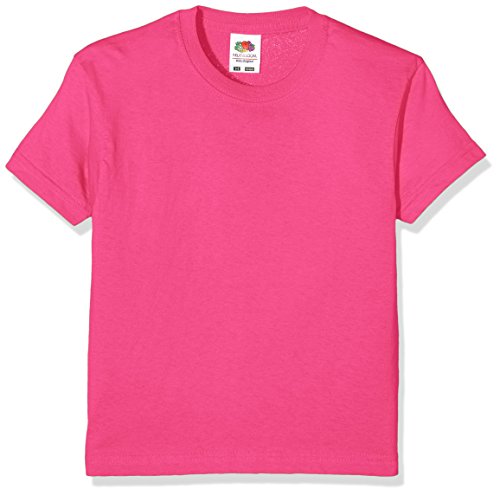 Fruit of the Loom Jungen T-Shirt Ss132b, Pink (Fuschia), 134 (herstellergröße: 30) von Fruit of the Loom