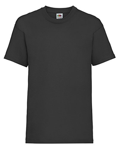 Fruit of the Loom Jungen T-Shirt Value T, Schwarz (Black),14-15 Jahre (Herstellergröße:36) von Fruit of the Loom