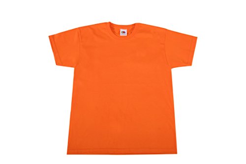 Fruit of the loom Jungen Valueweight T Kids T-Shirt, Orange (Orange 44), 128 (Herstellergröße: 8Y) von Fruit of the Loom