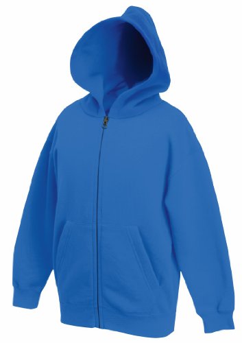 Fruit of the Loom Jungen Zip Front Premium Kapuzen-Sweatshirt, königsblau, 164 von Fruit of the Loom