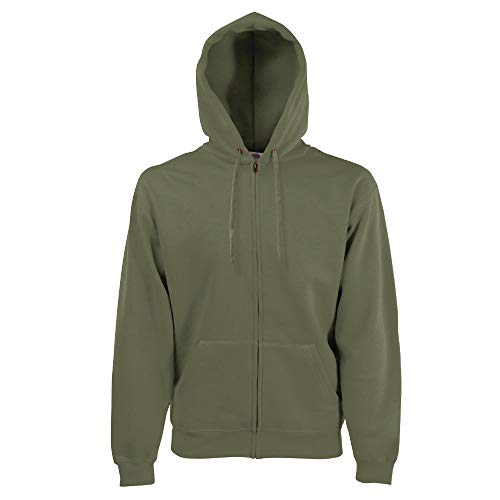 Fruit of the Loom - Kapuzen Sweat-Jacke 'Hooded Zip' L,classic olive L,Classic Olive von Fruit of the Loom