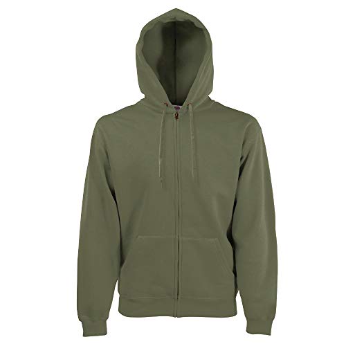 Fruit of the Loom - Kapuzen Sweat-Jacke 'Hooded Zip' XL,classic olive XL,Classic Olive von Fruit of the Loom