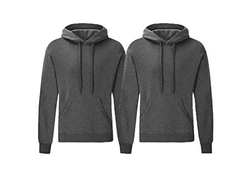 Fruit of the Loom - Kapuzen-Sweatshirt 'Hooded Sweat' L,2er DarkHeather von Fruit of the Loom