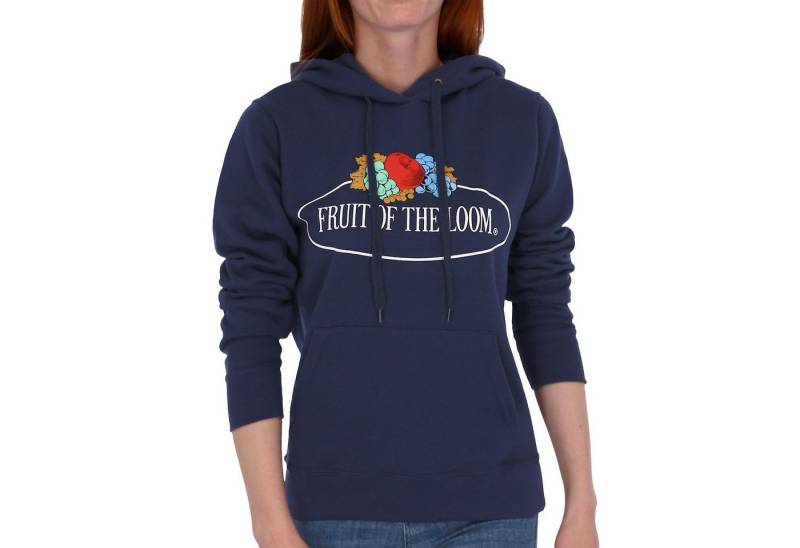 Fruit of the Loom Kapuzensweatshirt Damen Kapuzenpullover mit Vintage-Logo von Fruit of the Loom