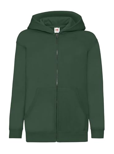 Fruit of the Loom Kids´ Classic Hooded Sweat Jacket, Bottle Green, 128 von Fruit of the Loom