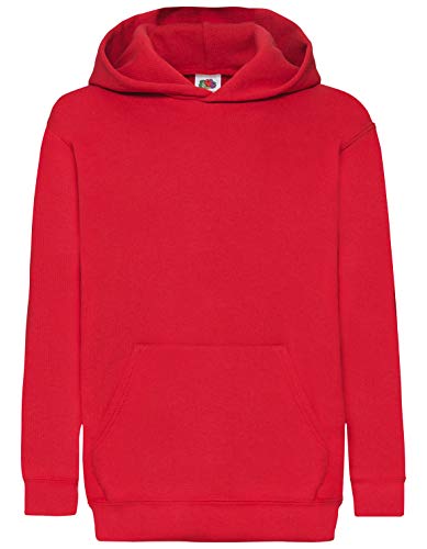 Fruit of the Loom Kids' Hooded Sweat, Red, 152 von Fruit of the Loom