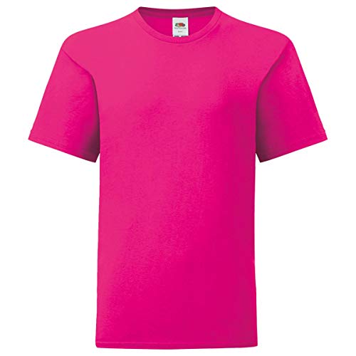 Fruit of the Loom Kids Iconic T-Shirt Größe 104-164, Farbe:Fuchsia, Größe:116 von Fruit of the Loom