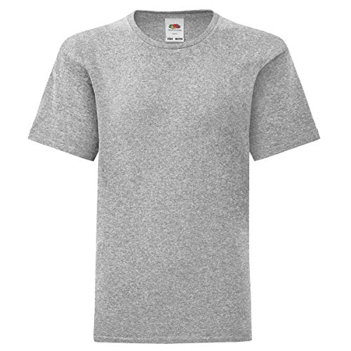 Fruit of the Loom Kids Iconic T-Shirt Größe 104-164 (1er/5er Pack), Farbe:Graumeliert, Größe:152 von Fruit of the Loom