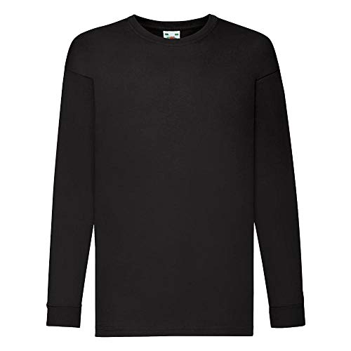 Fruit of the Loom - Kids Langarm T-Shirt Value Weight T 116,Black von Fruit of the Loom