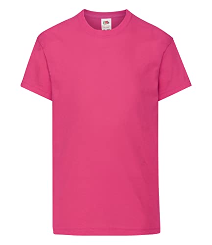 Fruit of the Loom Jungen T-Shirt, Pink (Fuschia), 9-11 Jahre (140) von Fruit of the Loom