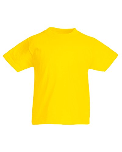 Fruit of the Loom Kids Original T Shirt - 21 Colours/Age 3-15 Y - Yellow - 911 von Fruit of the Loom