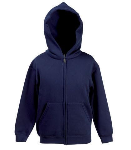 Fruit of the Loom Kinder Kapuzenjacke Premium, Navy dunkelblau Gr. 116 (5-6) von Fruit of the Loom