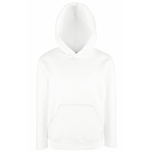 Fruit of the Loom Kids' Hooded Sweat, White, 152 von Fruit of the Loom