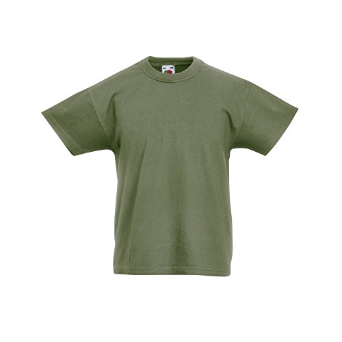 Fruit of the Loom Kinder Original Kurzarm T-Shirt (7-8 Jahre) (Klassik Olive) von Fruit of the Loom