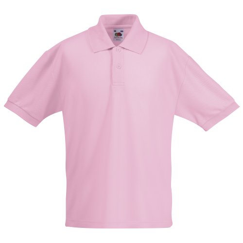 Fruit of the Loom Kinder-Poloshirt aus Polyester-Baumwoll-Piqué, rose, 9-11 Jahre von Fruit of the Loom