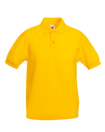 Fruit of the Loom Kinder-Poloshirt aus Polyester-Baumwoll-Piqué, sonnenblume, 14-15 Jahre von Fruit of the Loom