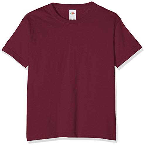 Fruit of the Loom Jungen T-Shirt, Burgunder, 7-8 Jahre (128) von Fruit of the Loom