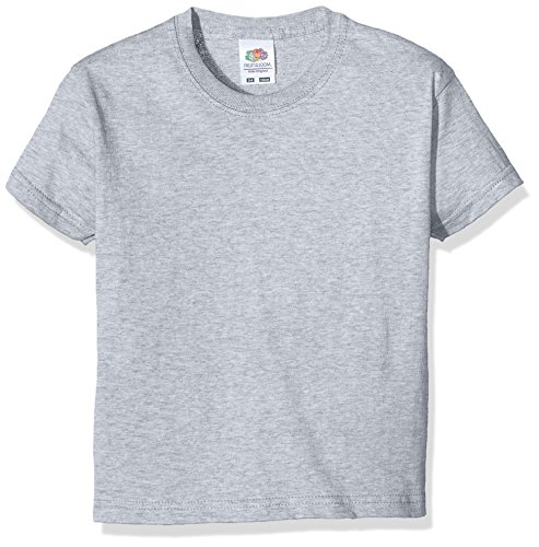 Fruit of the Loom Jungen T-Shirt, Grey (Heather), 3-4 Jahre (104) von Fruit of the Loom