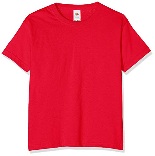 Fruit of the Loom Jungen T-Shirt, Rot, 5-6 Jahre (116) von Fruit of the Loom