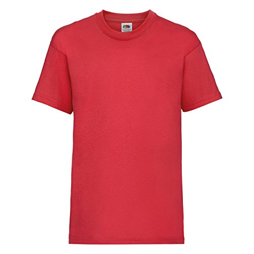 Fruit of the Loom Jungen T-Shirt, Rot, 5-6 Jahre (116) von Fruit of the Loom