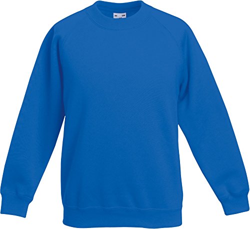 Fruit of the Loom Kinder Unisex Sweatshirt, Raglanärmel - Blau - Königsblau - 146 146,Blau - Königsblau von Fruit of the Loom