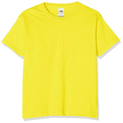 Fruit of the Loom Kinder Unisex T-Shirt, kurzärmlig (14-15 Jahre) (Gelb) von Fruit of the Loom