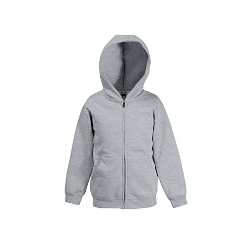 Fruit of the Loom Kinder Zip-Kapuzensweatshirt #94 Graumeliert - 140 von Fruit of the Loom