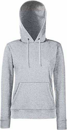 Fruit of the Loom Ladies Classic Kapuzen-Sweat + GRATIS MyShirt Stoffbeutel, Farbe:Graumeliert + GRATIS MyShirt Stoffbeutel, Größe:2XL von Fruit of the Loom