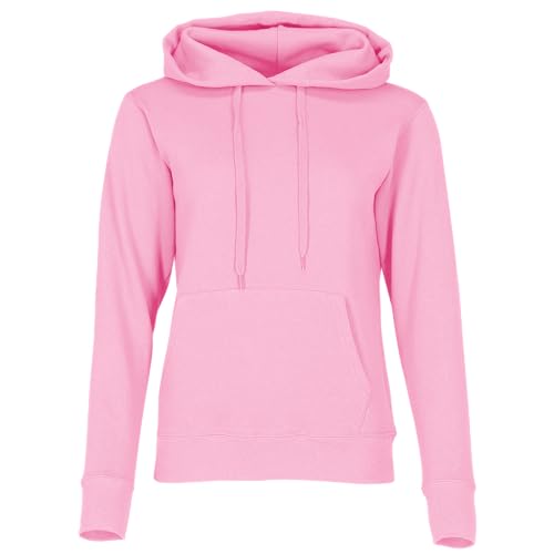 Fruit of the Loom Ladies Classic Kapuzen-Sweat + GRATIS MyShirt Stoffbeutel, Farbe:Rose + GRATIS MyShirt Stoffbeutel, Größe:2XL von Fruit of the Loom