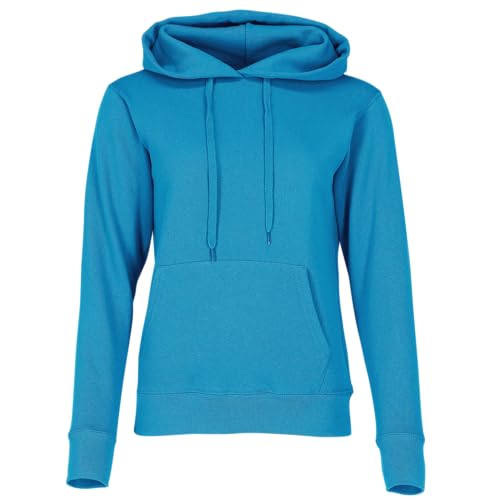 Fruit of the Loom Ladies Classic Kapuzen-Sweat + GRATIS MyShirt Stoffbeutel, Farbe:azurblau + GRATIS MyShirt Stoffbeutel, Größe:2XL von Fruit of the Loom