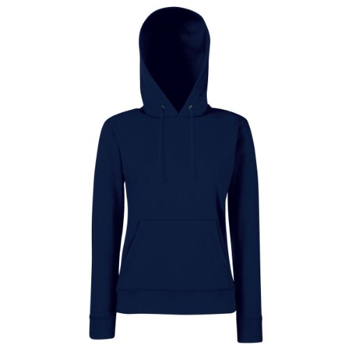 Fruit of the Loom Ladies Classic Kapuzen-Sweat + GRATIS MyShirt Stoffbeutel, Farbe:deep Navy + GRATIS MyShirt Stoffbeutel, Größe:M von Fruit of the Loom