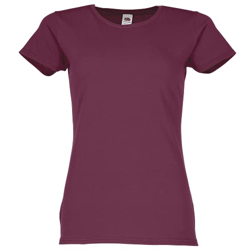 Fruit of the Loom Ladies Iconic T-Shirt Größe S - XXL, Farbe:Burgund, Größe:L von Fruit of the Loom